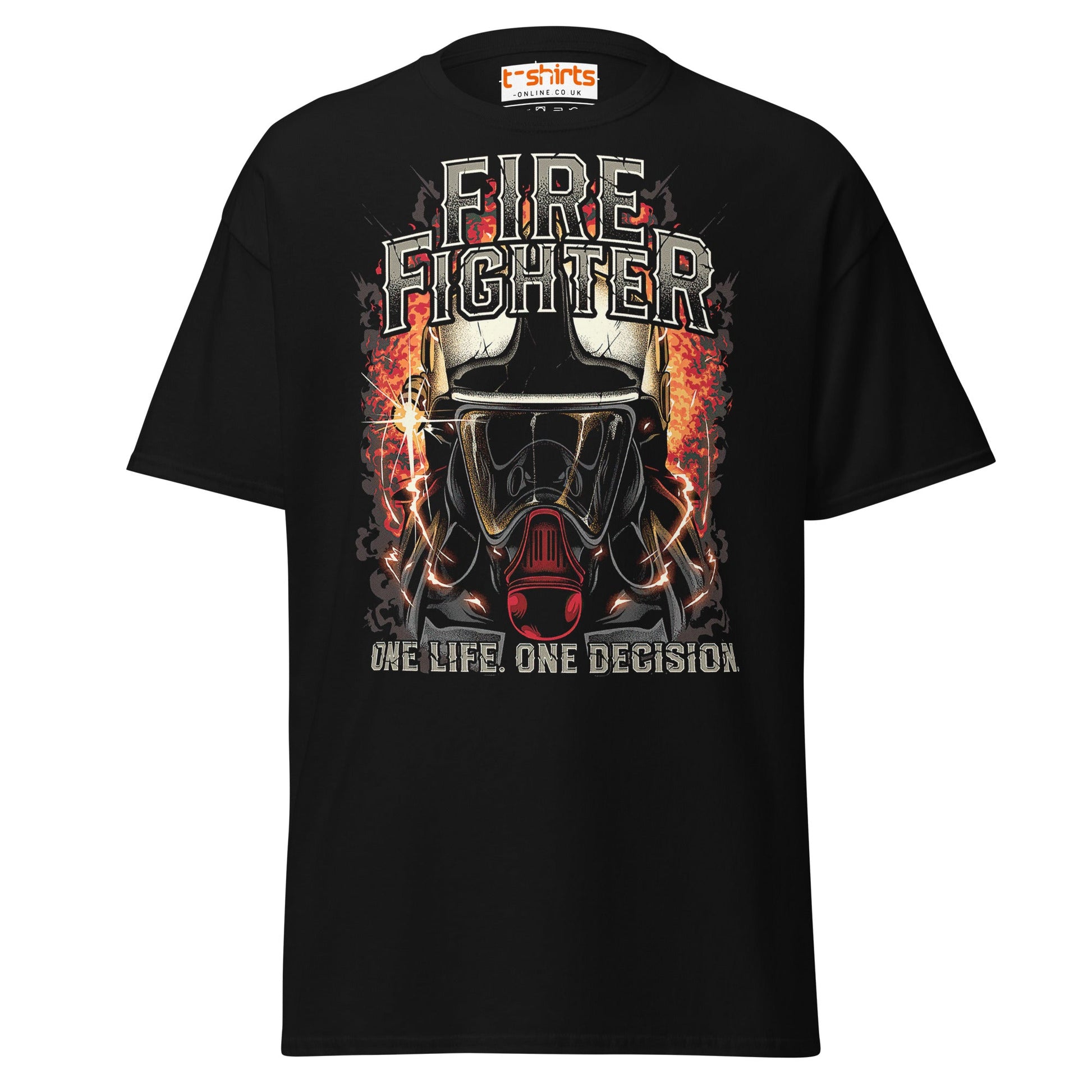 Firefighter T-Shirt | One Life One Decision Tee - Black - T-Shirts Online