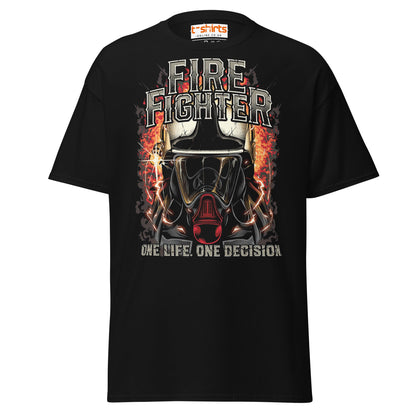 Firefighter T-Shirt | One Life One Decision Tee - Black - T-Shirts Online
