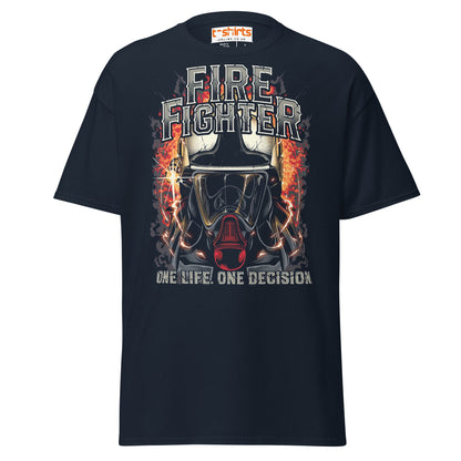 Firefighter T-Shirt | One Life One Decision Tee - Navy - T-Shirts Online