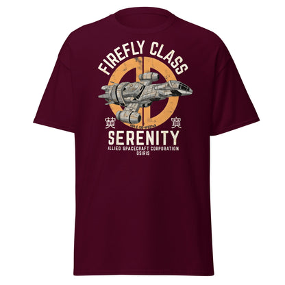 Firefly Serenity Spaceship T-Shirt - Sci - Fi Fan Apparel - Maroon - T-Shirts Online