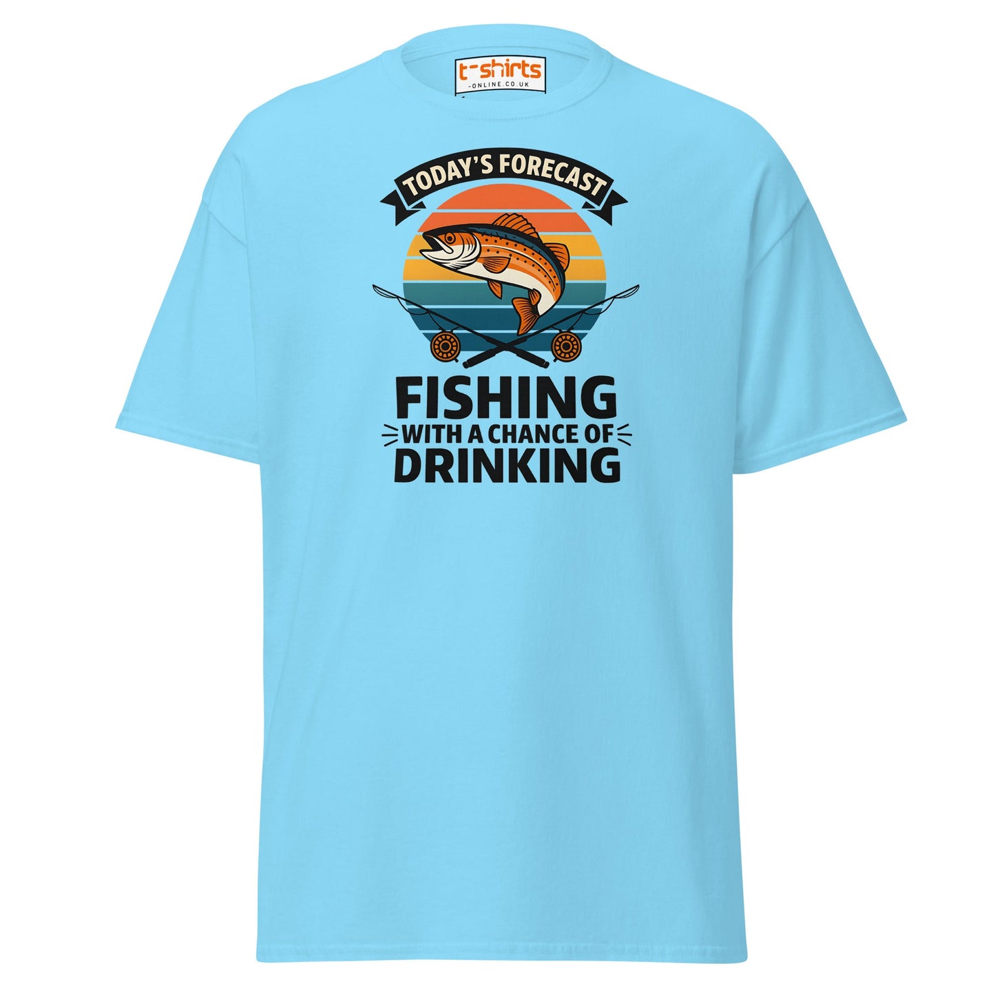 Fishing Forecast Drinking T-Shirt – Funny Outdoor Tee - Sky - T-Shirts Online