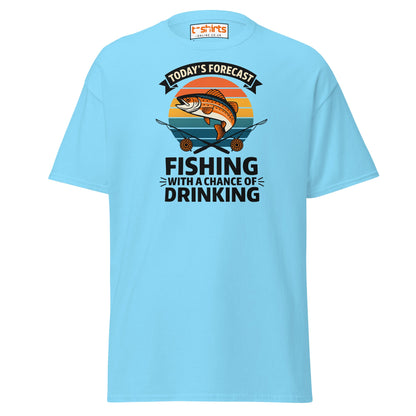 Fishing Forecast Drinking T-Shirt – Funny Outdoor Tee - Sky - T-Shirts Online