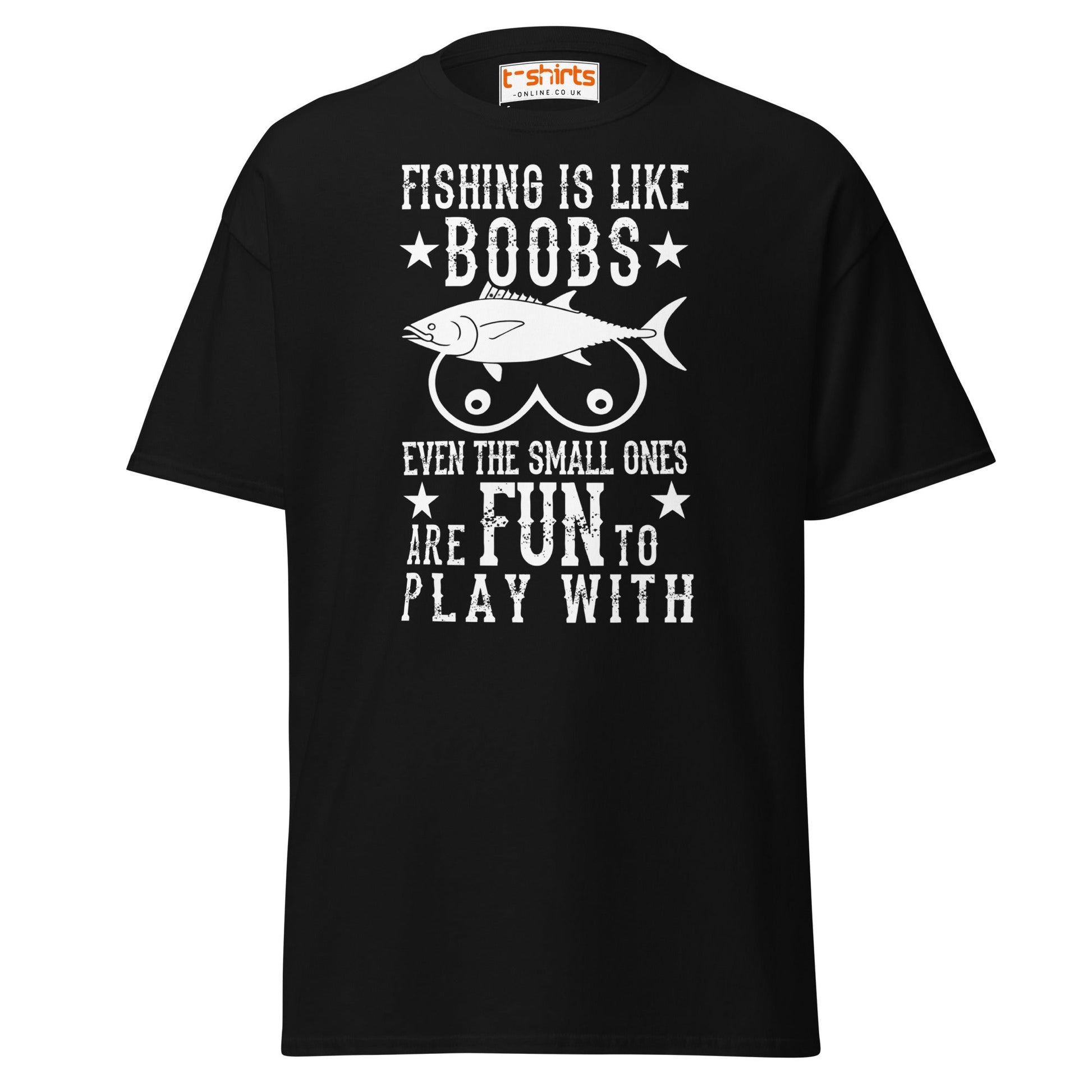 Fishing Is Like Boobs T-Shirt - Black - T-Shirts Online