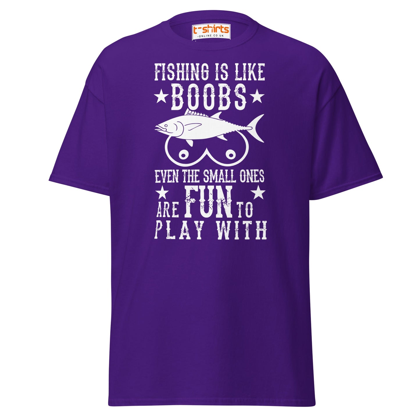 Fishing Is Like Boobs T-Shirt | Funny Adult Humor Tee - Purple - T-Shirts Online