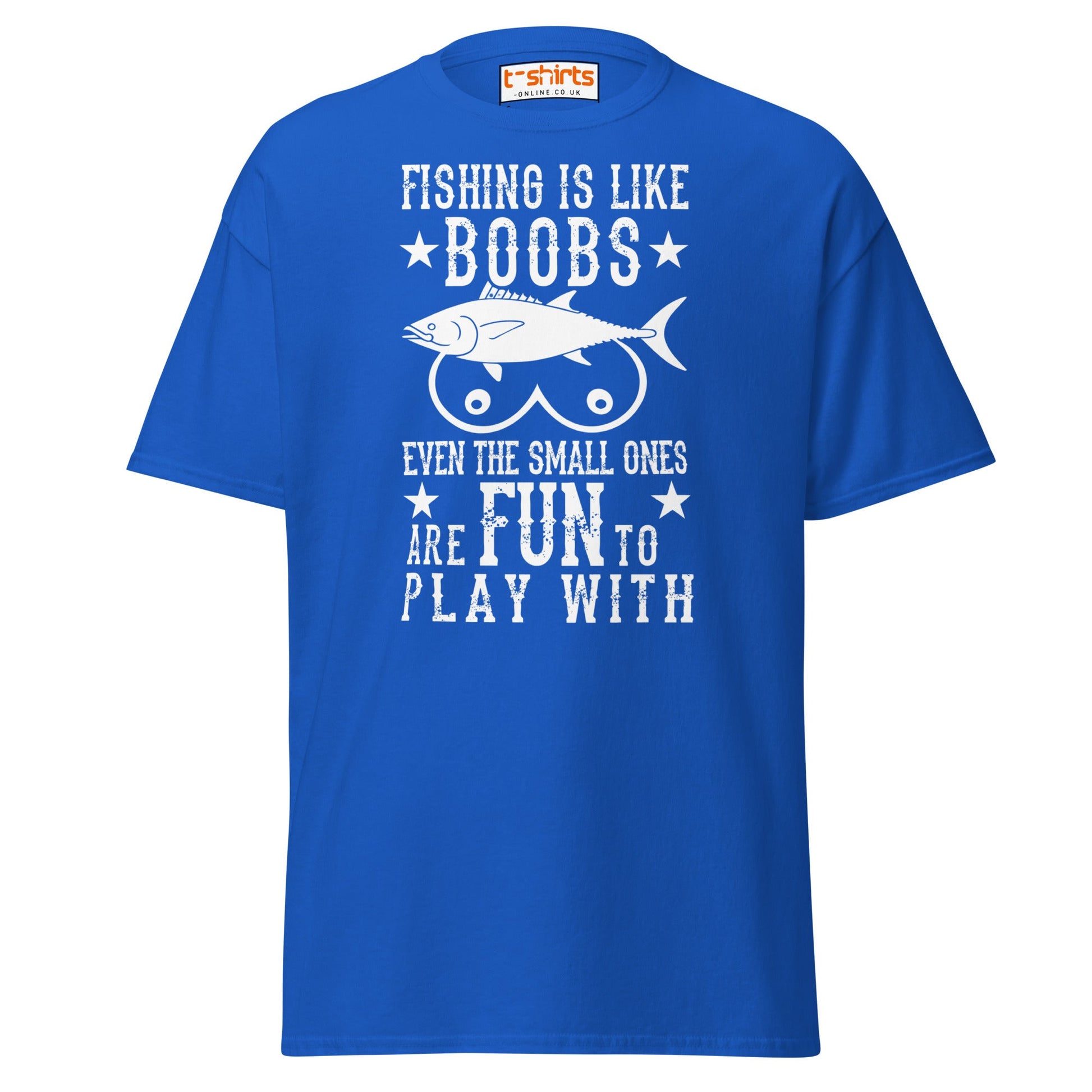 Fishing Is Like Boobs T-Shirt | Funny Adult Humor Tee - Royal - T-Shirts Online