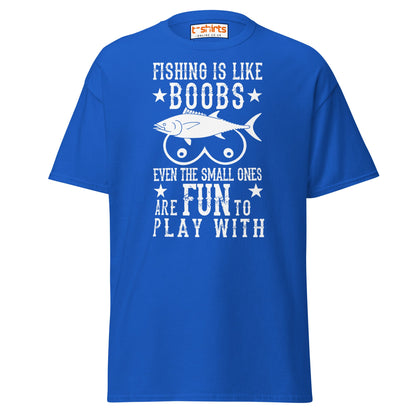 Fishing Is Like Boobs T-Shirt | Funny Adult Humor Tee - Royal - T-Shirts Online