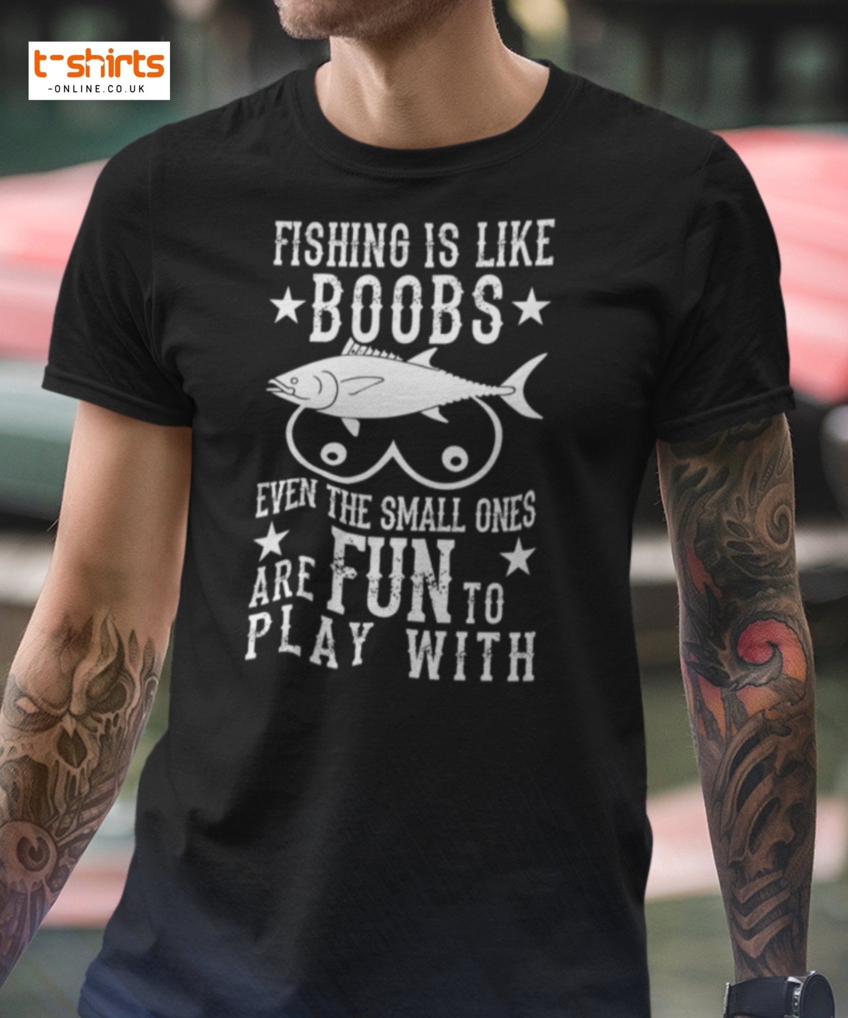Fishing Is Like Boobs T-Shirt - Maroon - T-Shirts Online
