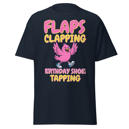 Flaps Clapping Birthday Shoes Tapping Funny Bird T-Shirt - Navy - T-Shirts Online