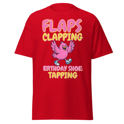 Flaps Clapping Birthday Shoes Tapping Funny Bird T-Shirt - Red - T-Shirts Online