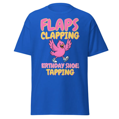 Flaps Clapping Birthday Shoes Tapping Funny Bird T-Shirt - Royal - T-Shirts Online