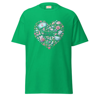 Floral Nurse T-Shirt | Nurses Tee - Irish Green - T-Shirts Online