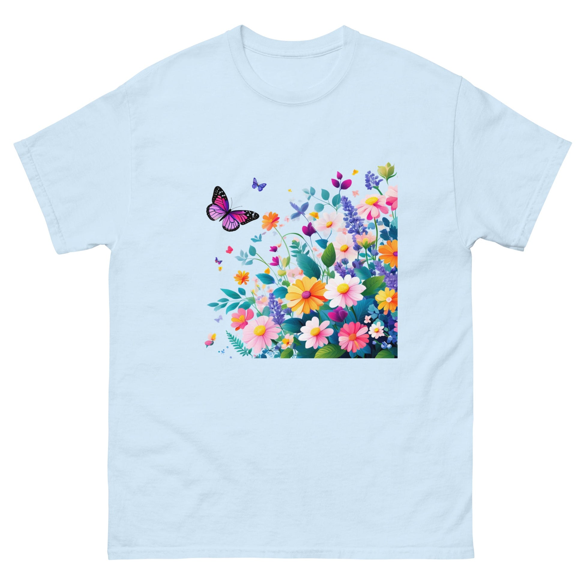 Flowers | Mother's Day T-Shirt - Light Blue - T-Shirts Online