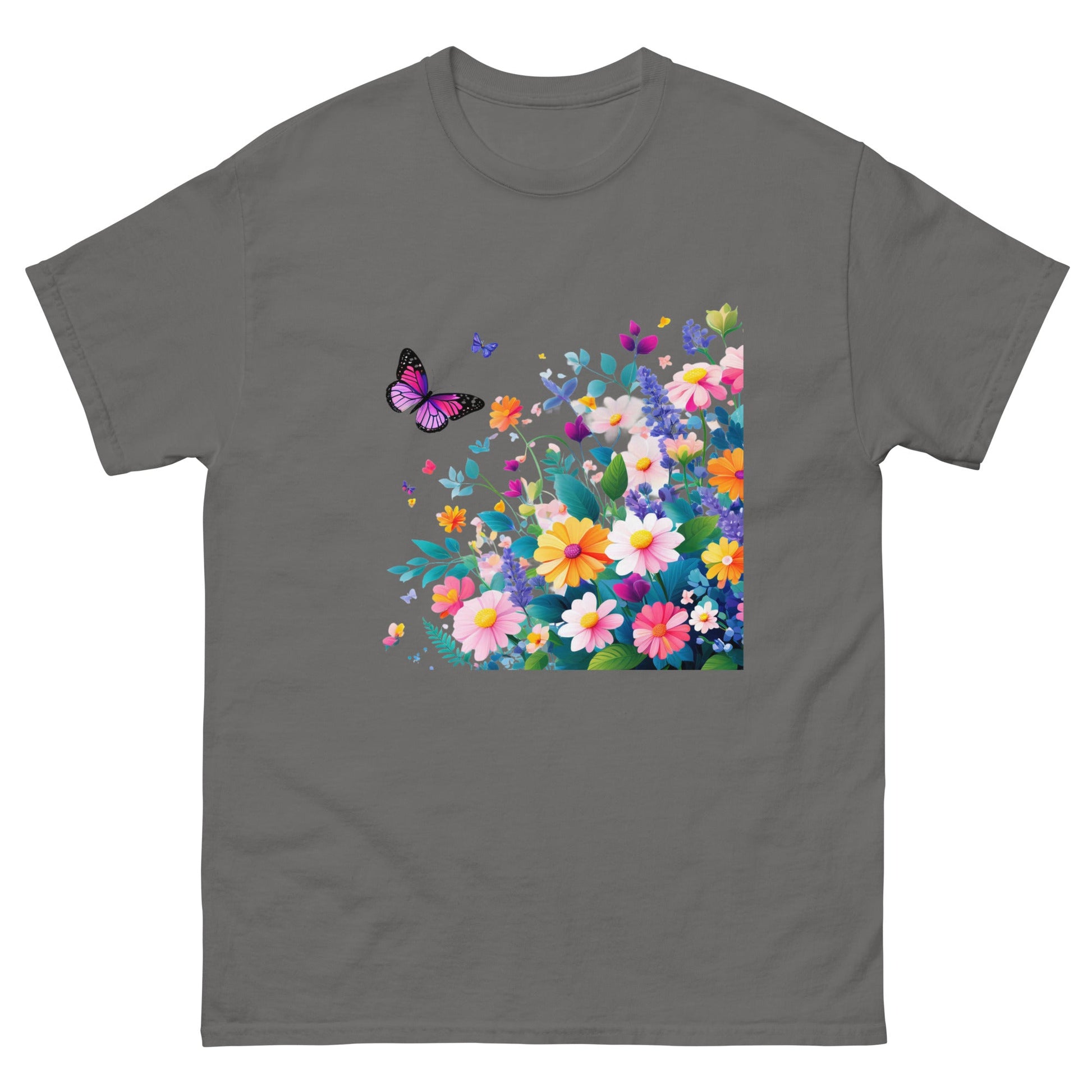 Flowers | Mother's Day T-Shirt - Charcoal - T-Shirts Online