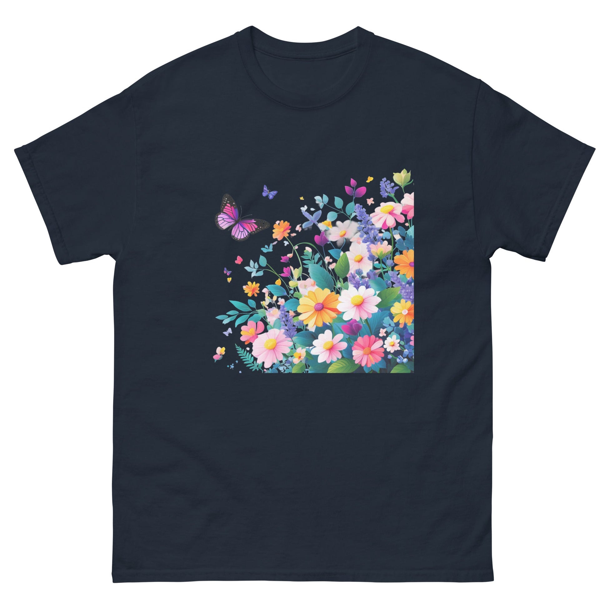 Flowers | Mother's Day T-Shirt - Navy - T-Shirts Online