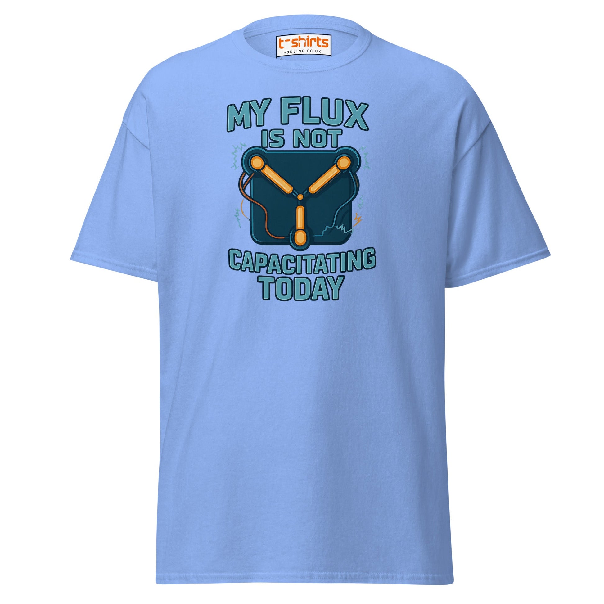 Flux Capacitor Humor Tee – Sci - Fi Geek T-Shirt - Carolina Blue - T-Shirts Online