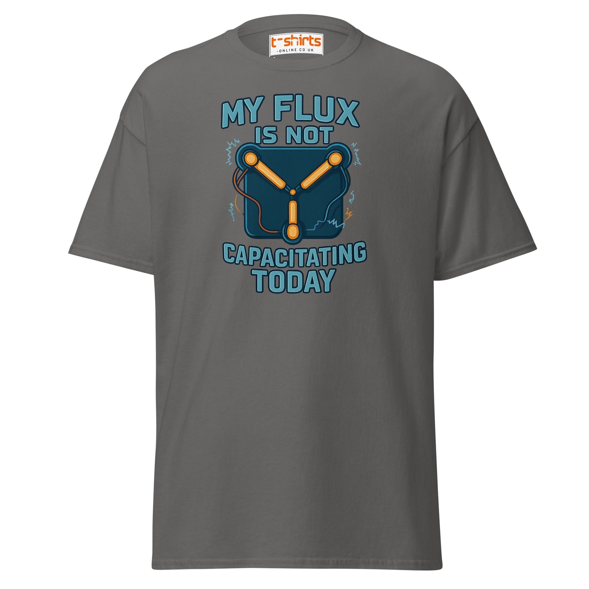 Flux Capacitor Humor Tee – Sci - Fi Geek T-Shirt - Charcoal - T-Shirts Online