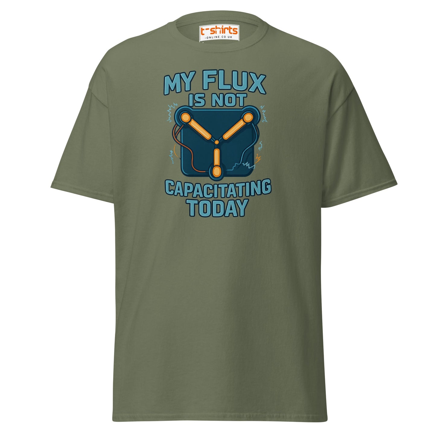 Flux Capacitor Humor Tee – Sci - Fi Geek T-Shirt - Military Green - T-Shirts Online