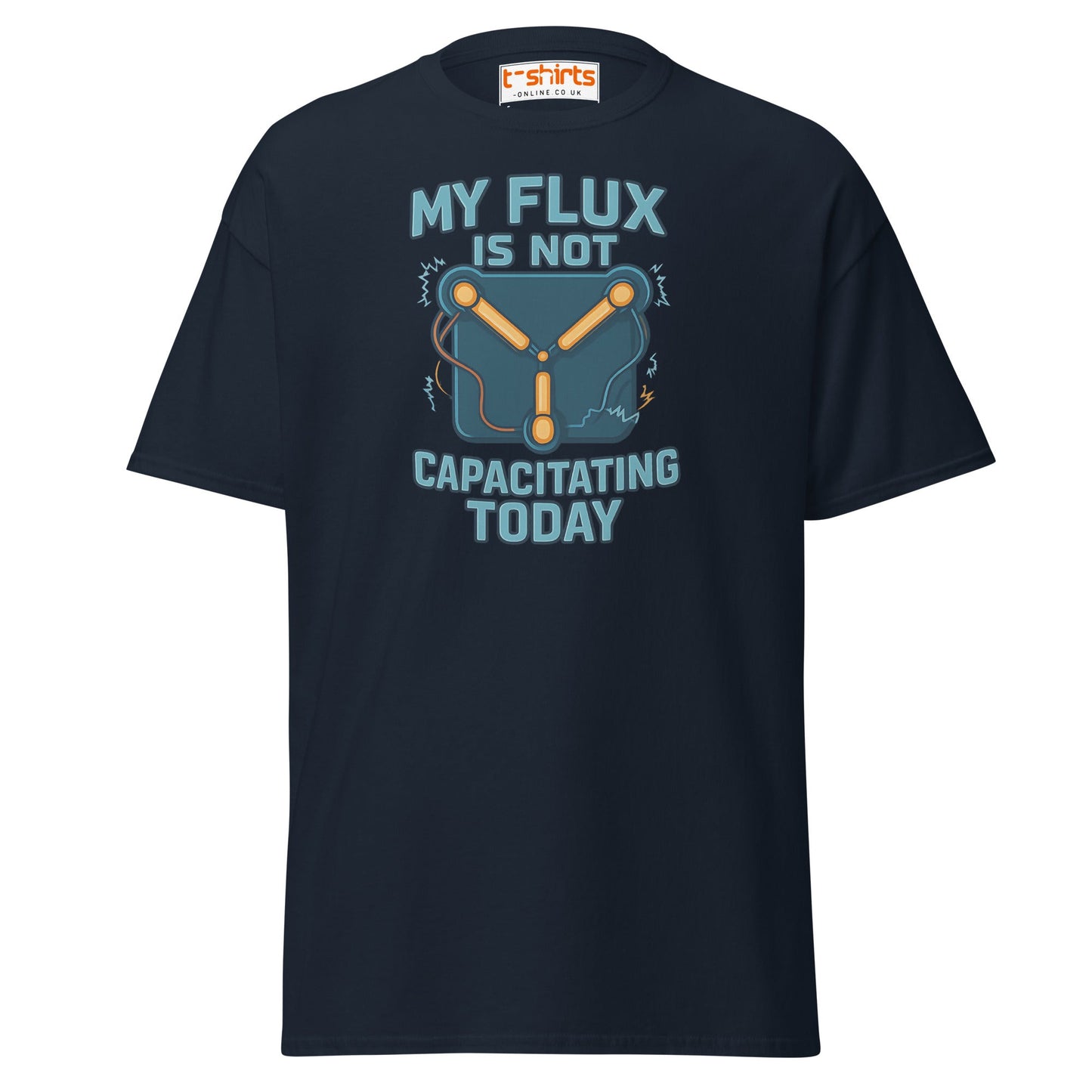 Flux Capacitor Humor Tee – Sci - Fi Geek T-Shirt - Navy - T-Shirts Online