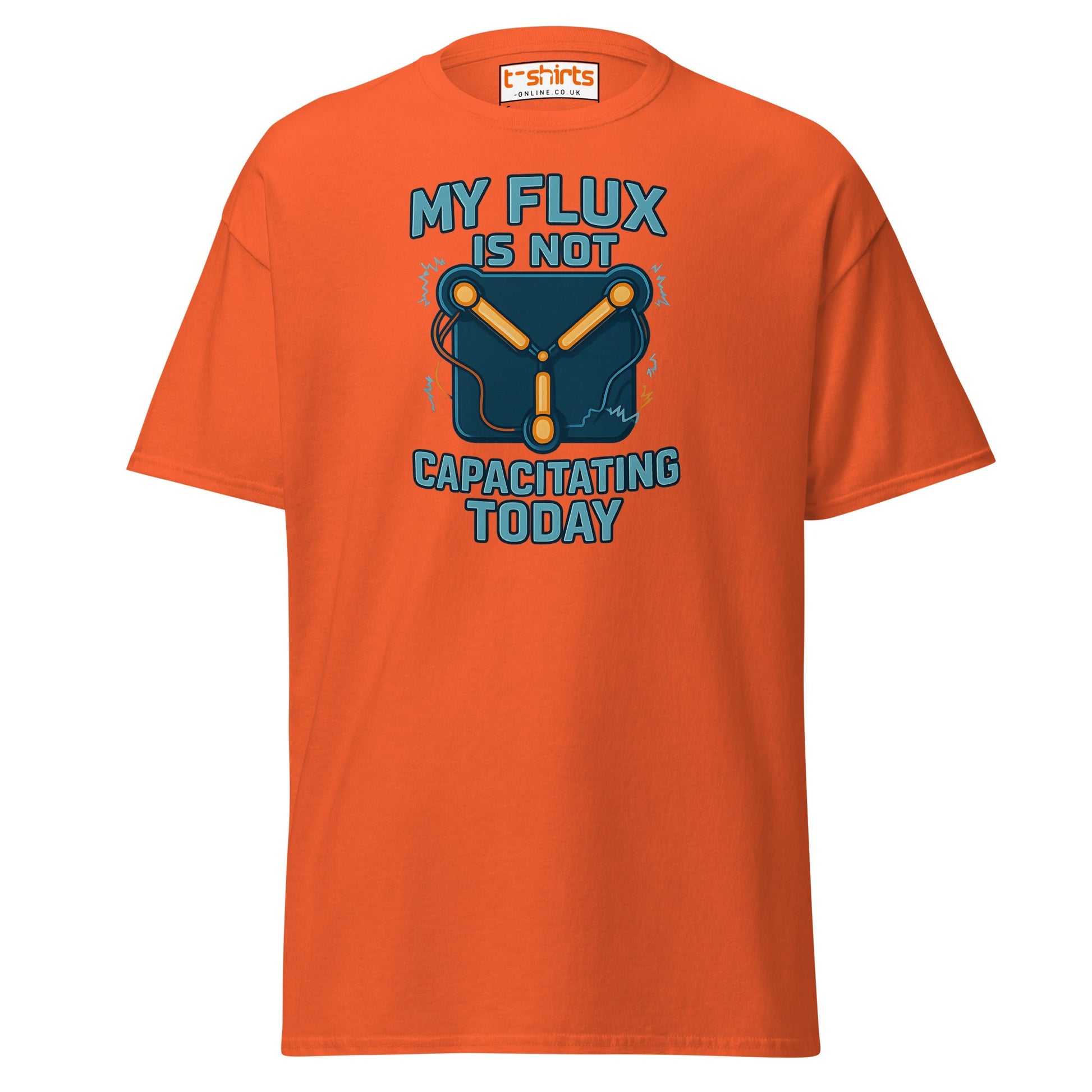Flux Capacitor Humor Tee – Sci - Fi Geek T-Shirt - Orange - T-Shirts Online