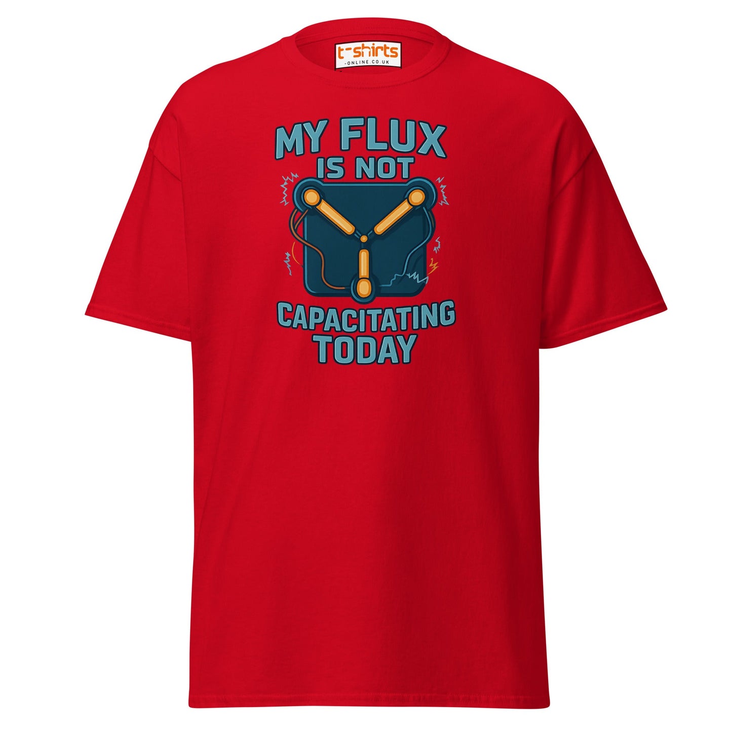 Flux Capacitor Humor Tee – Sci - Fi Geek T-Shirt - Red - T-Shirts Online