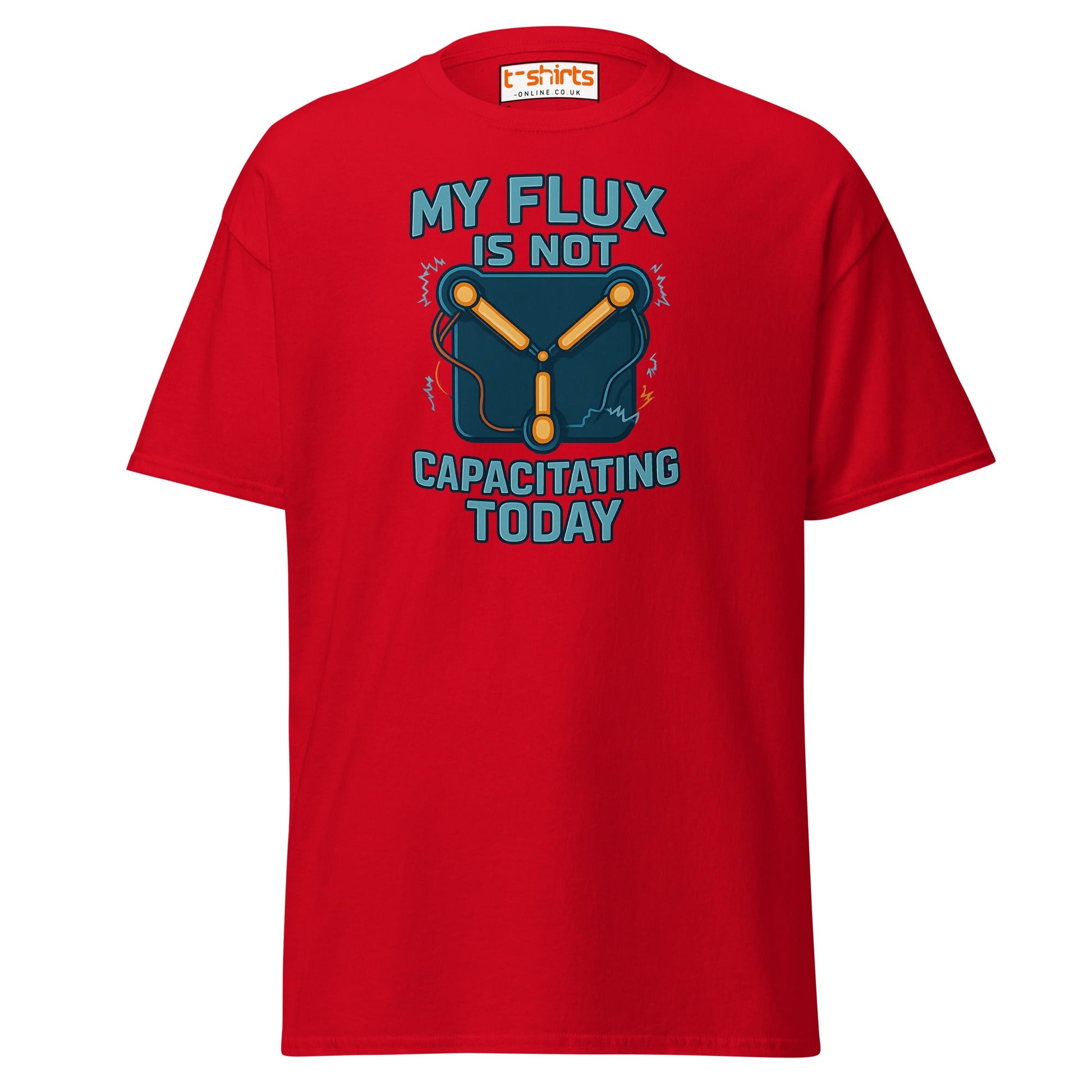 Flux Capacitor Humor Tee – Sci - Fi Geek T-Shirt - Red - T-Shirts Online