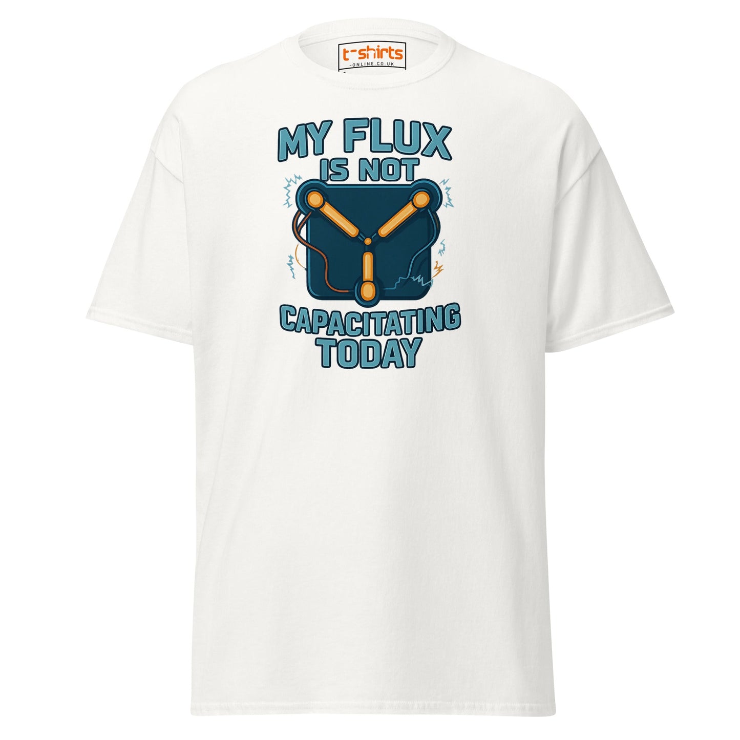 Flux Capacitor Humor Tee – Sci - Fi Geek T-Shirt - White - T-Shirts Online