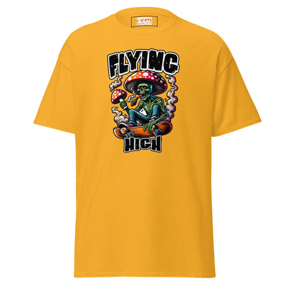Flying High | Graphic Skateboard T-Shirt - Gold - T-Shirts Online