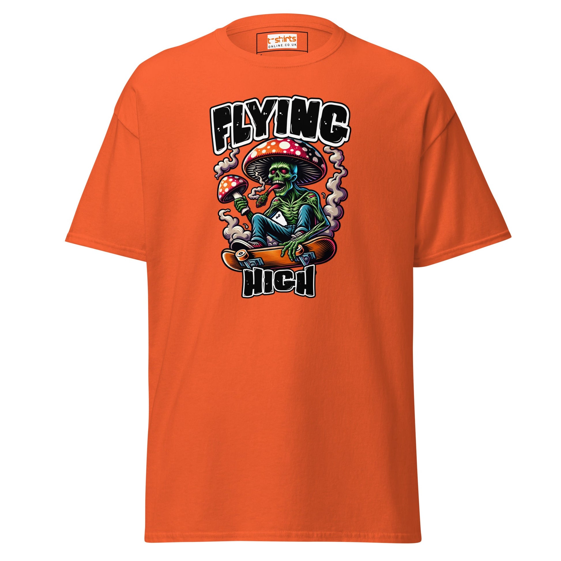 Flying High | Graphic Skateboard T-Shirt - Orange - T-Shirts Online