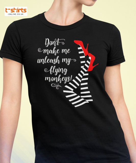 Flying Monkeys Funny Witch T-Shirt - Black - T-Shirts Online