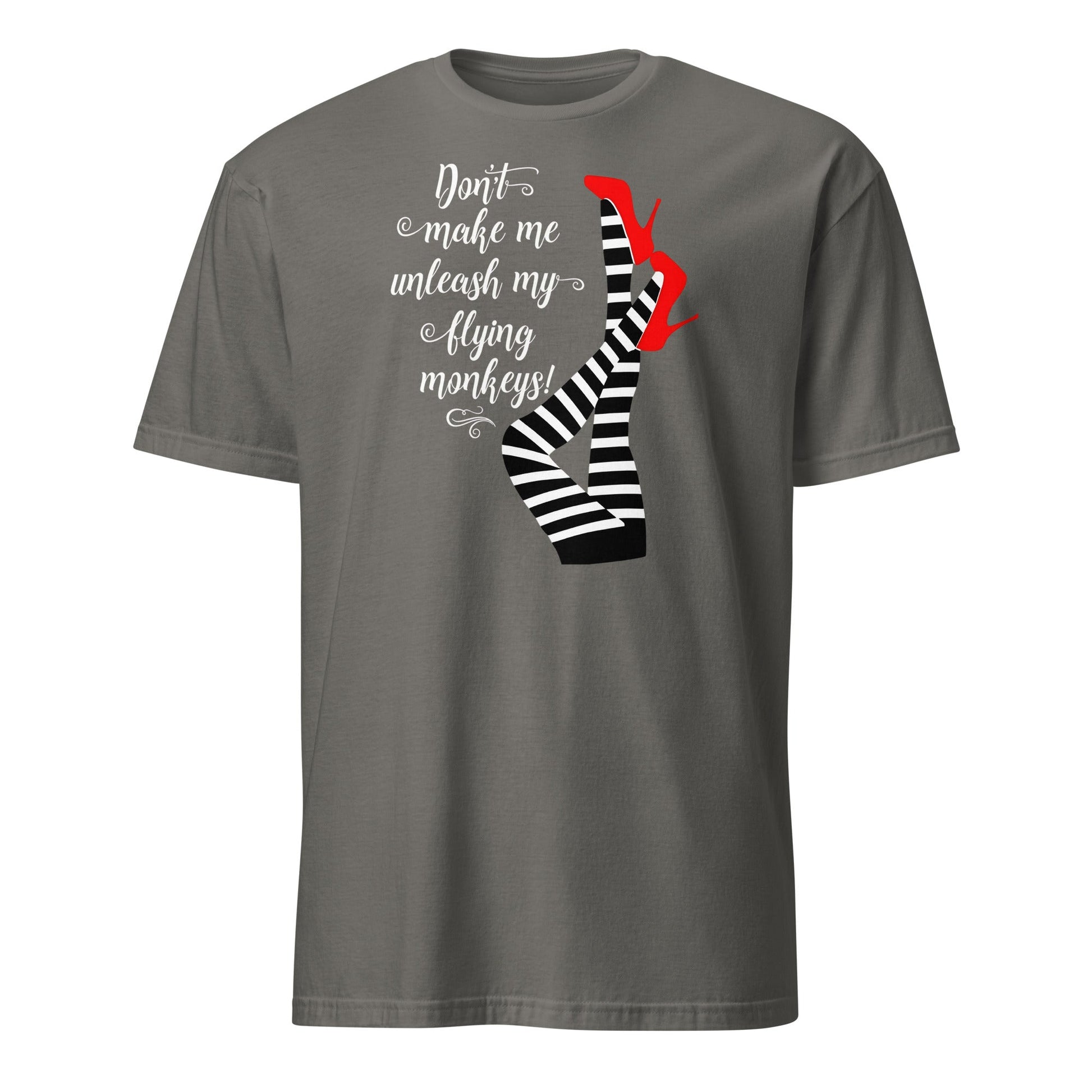 Flying Monkeys Funny Witch T-Shirt - Charcoal - T-Shirts Online