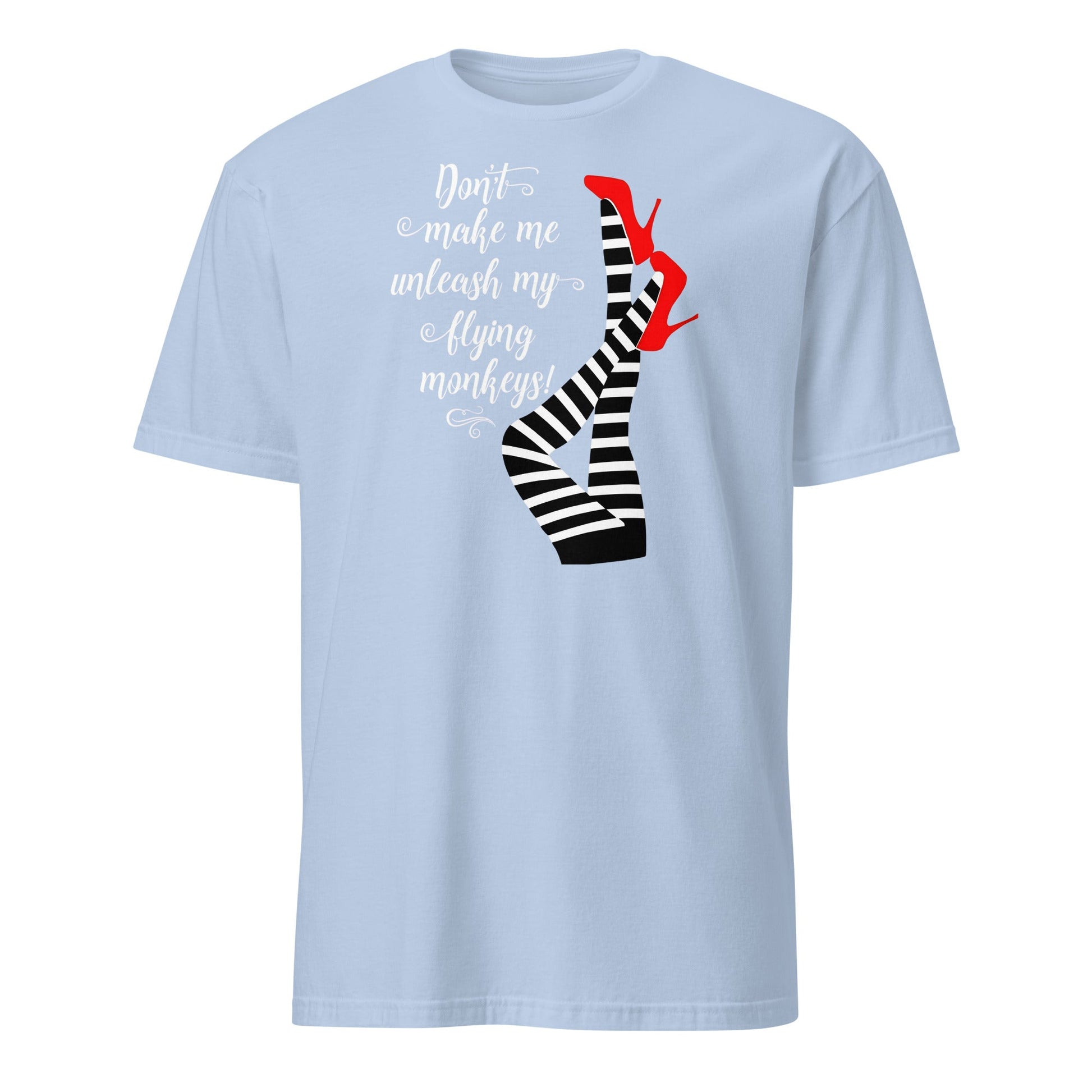 Flying Monkeys Funny Witch T-Shirt - Light Blue - T-Shirts Online