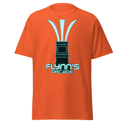 Flynn's Arcade T-Shirt | Retro Neon Glow Gaming Tee - Orange - T-Shirts Online
