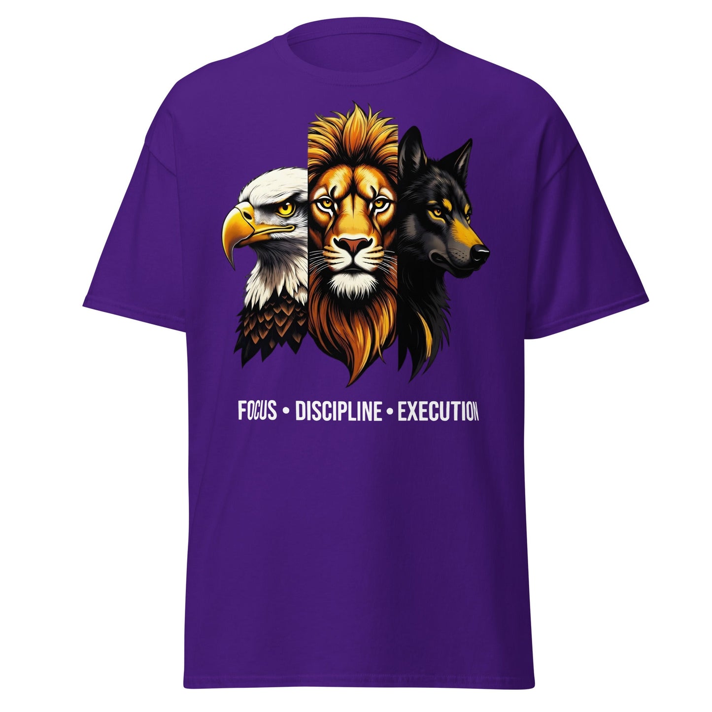 Focus Discipline Execution Trio Animal T-Shirt - Purple - T-Shirts Online