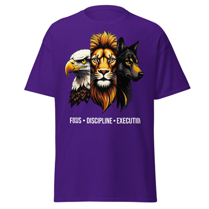 Focus Discipline Execution Trio Animal T-Shirt - Purple - T-Shirts Online