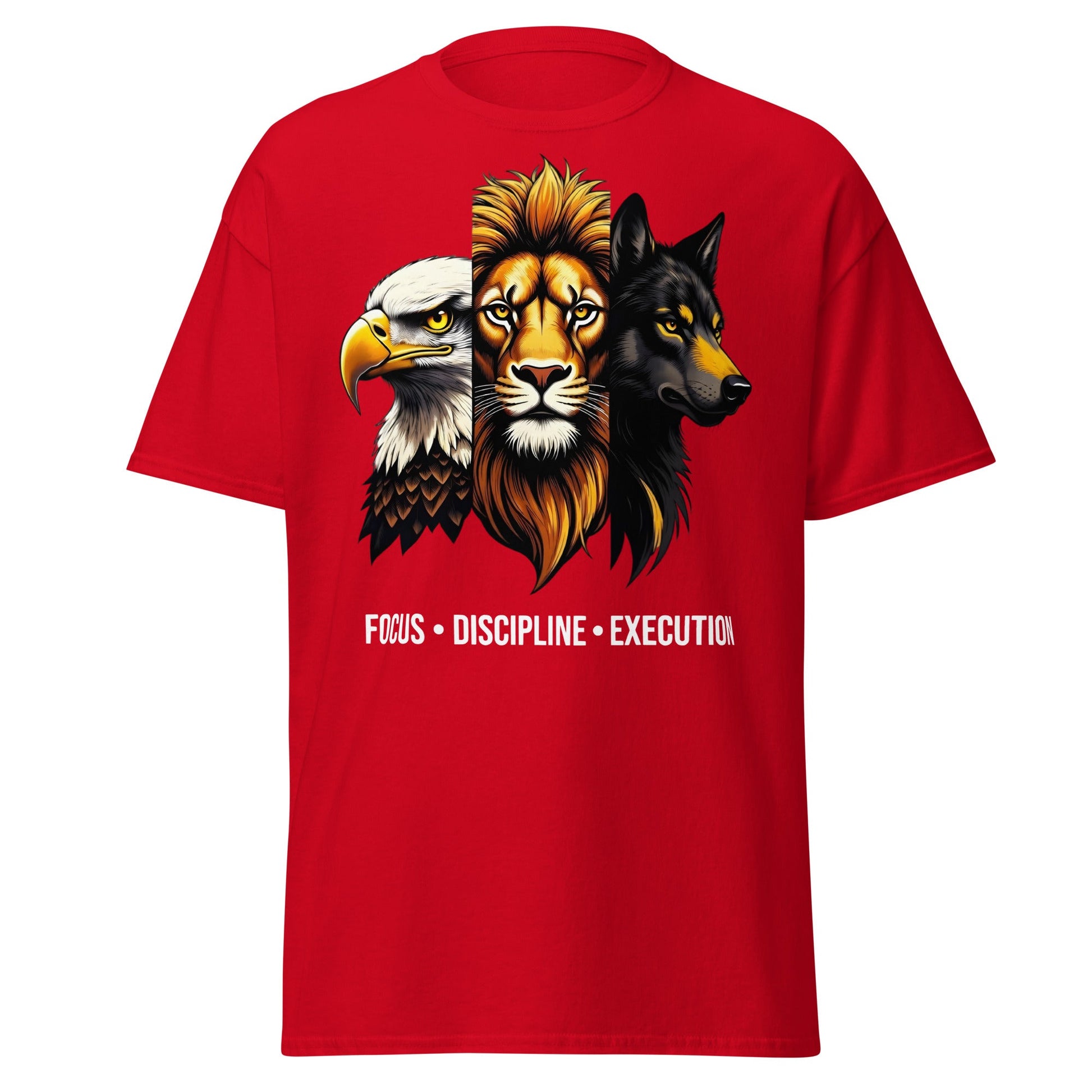 Focus Discipline Execution Trio Animal T-Shirt - Red - T-Shirts Online