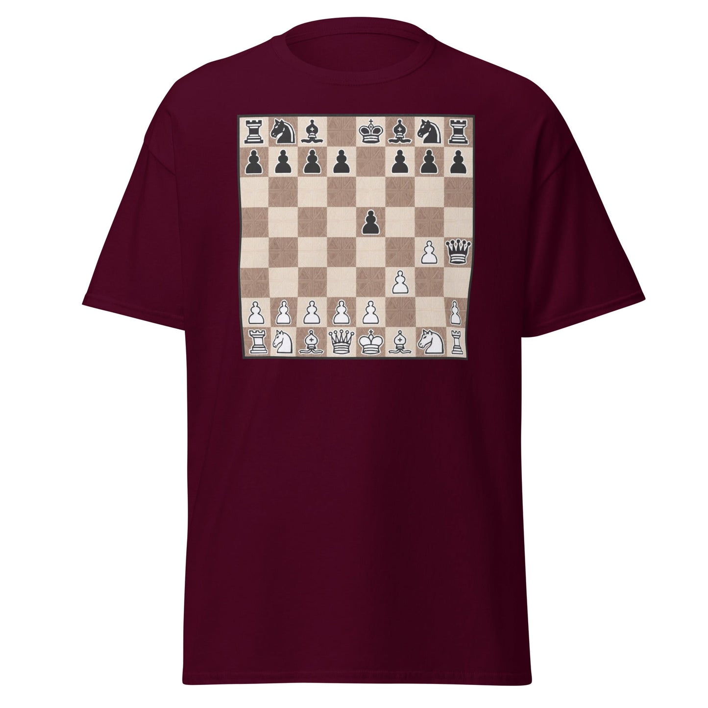 Fool's Mate Chess T-Shirt - Funny Checkmate Graphic Tee - Maroon - T-Shirts Online