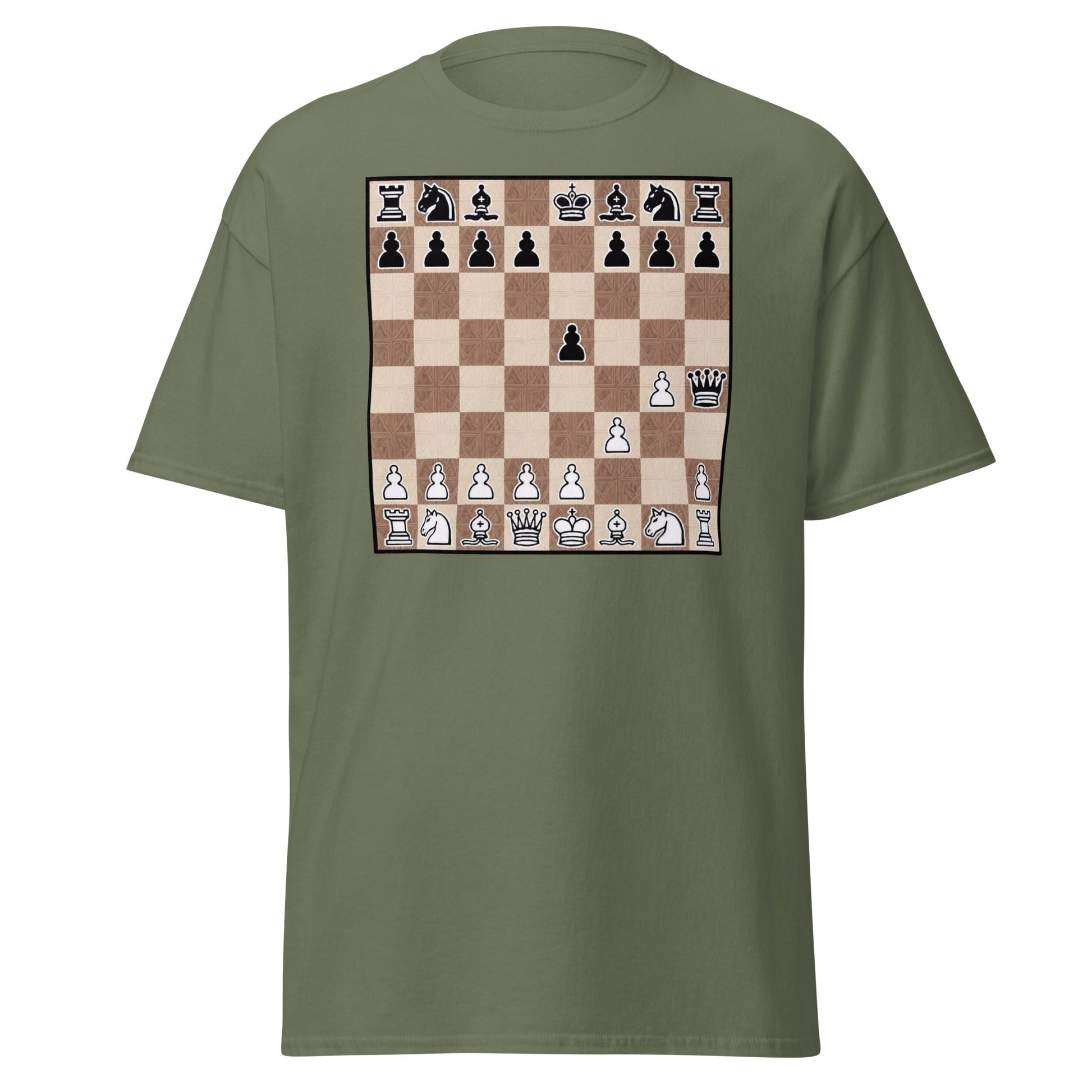 Fool's Mate Chess T-Shirt - Funny Checkmate Graphic Tee - Military Green - T-Shirts Online