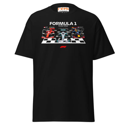 Formula 1 Racing Teams T-Shirt | F1 Fans Motorsport Tee - Black - T-Shirts Online