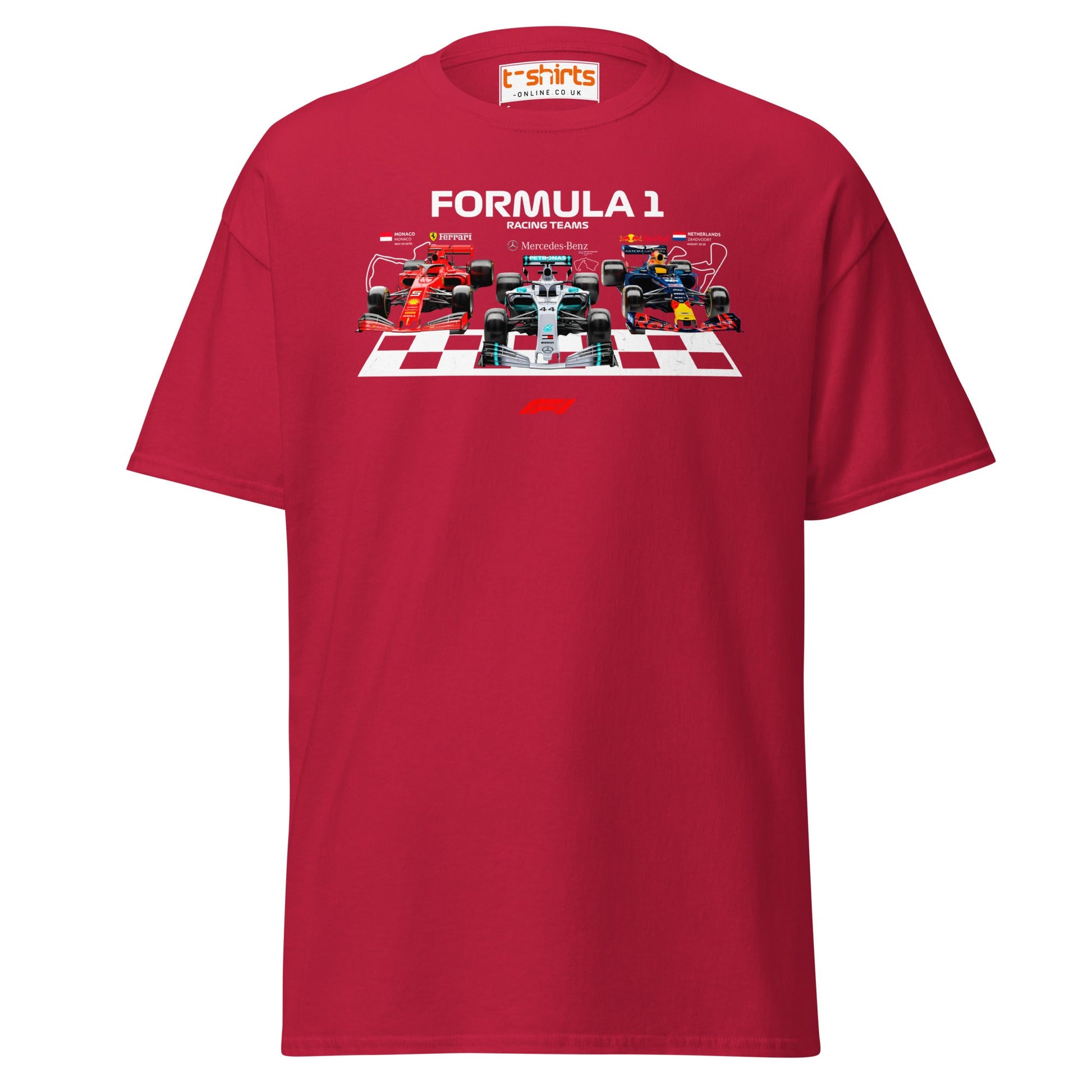 Formula 1 Racing Teams T-Shirt | F1 Fans Motorsport Tee - Cardinal - T-Shirts Online