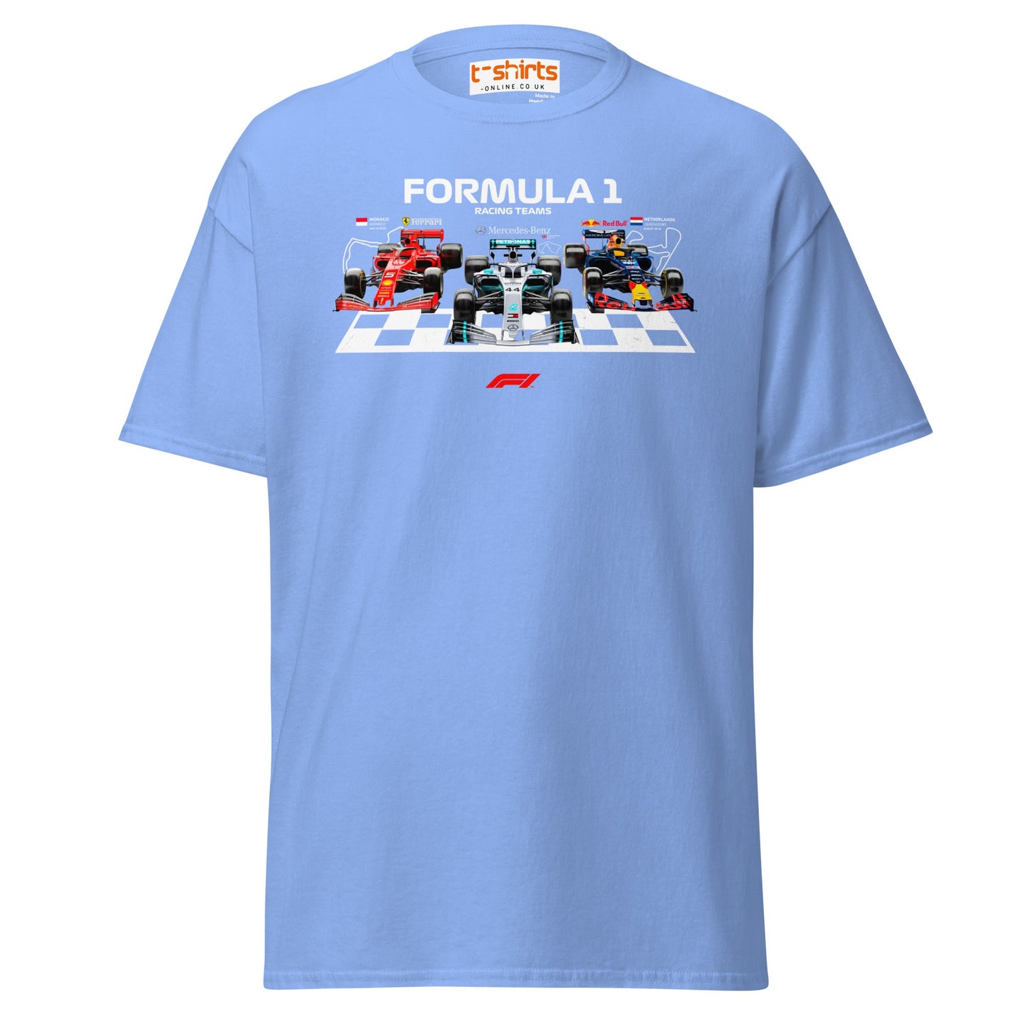 Formula 1 Racing Teams T-Shirt | F1 Fans Motorsport Tee - Carolina Blue - T-Shirts Online