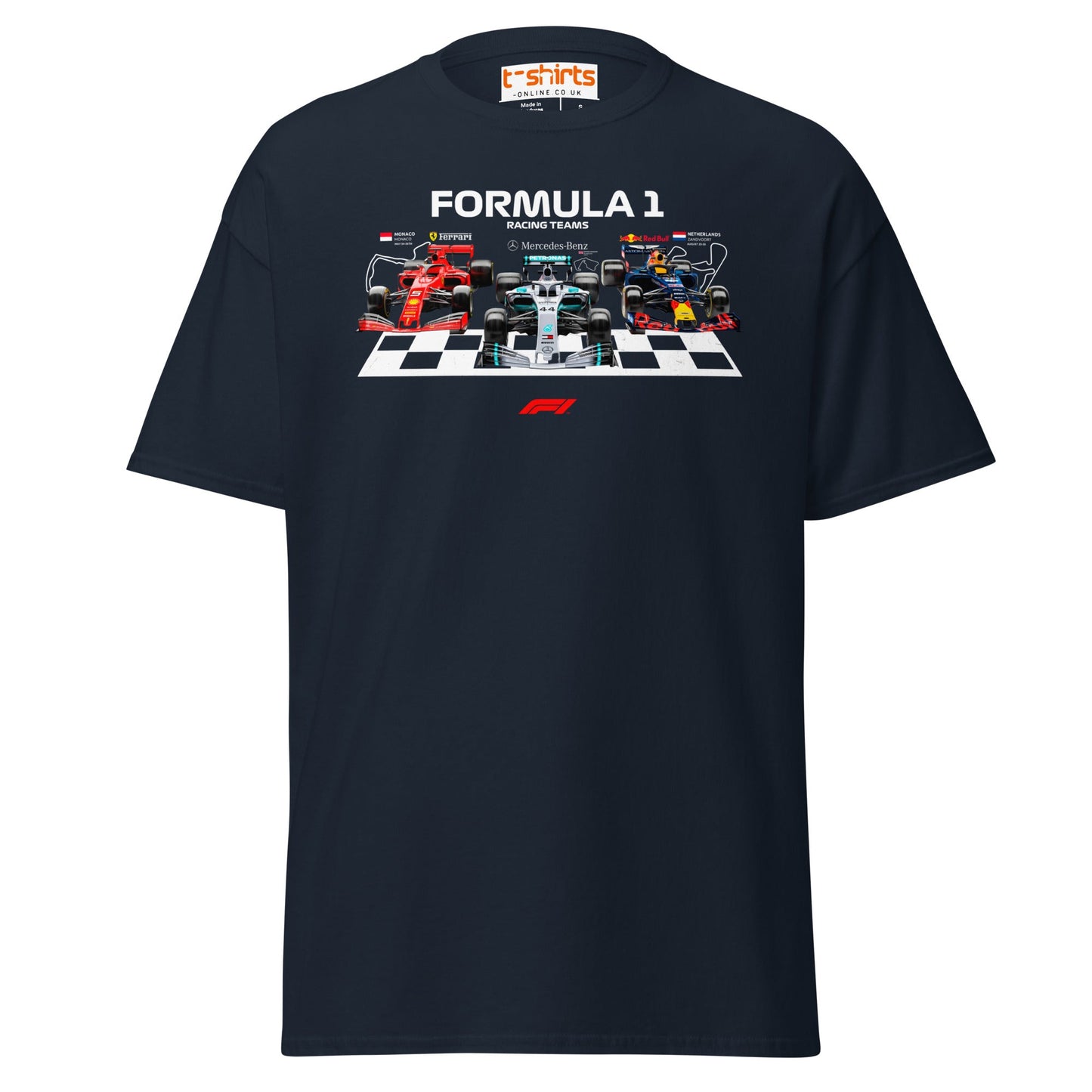 Formula 1 Racing Teams T-Shirt | F1 Fans Motorsport Tee - Navy - T-Shirts Online
