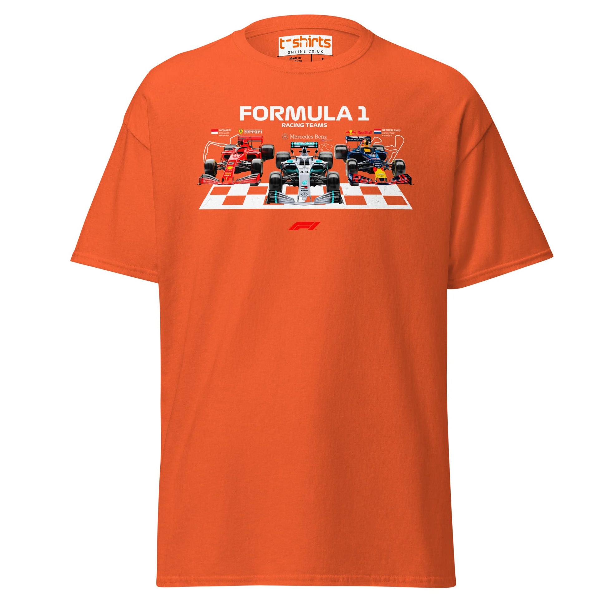 Formula 1 Racing Teams T-Shirt | F1 Fans Motorsport Tee - Orange - T-Shirts Online