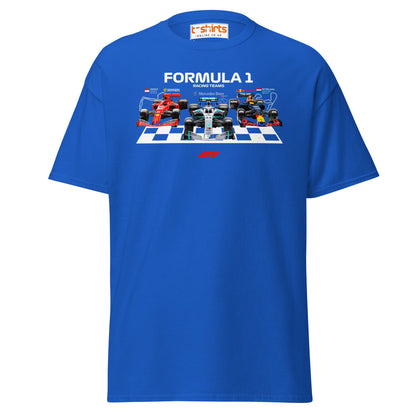 Formula 1 Racing Teams T-Shirt | F1 Fans Motorsport Tee - Royal - T-Shirts Online
