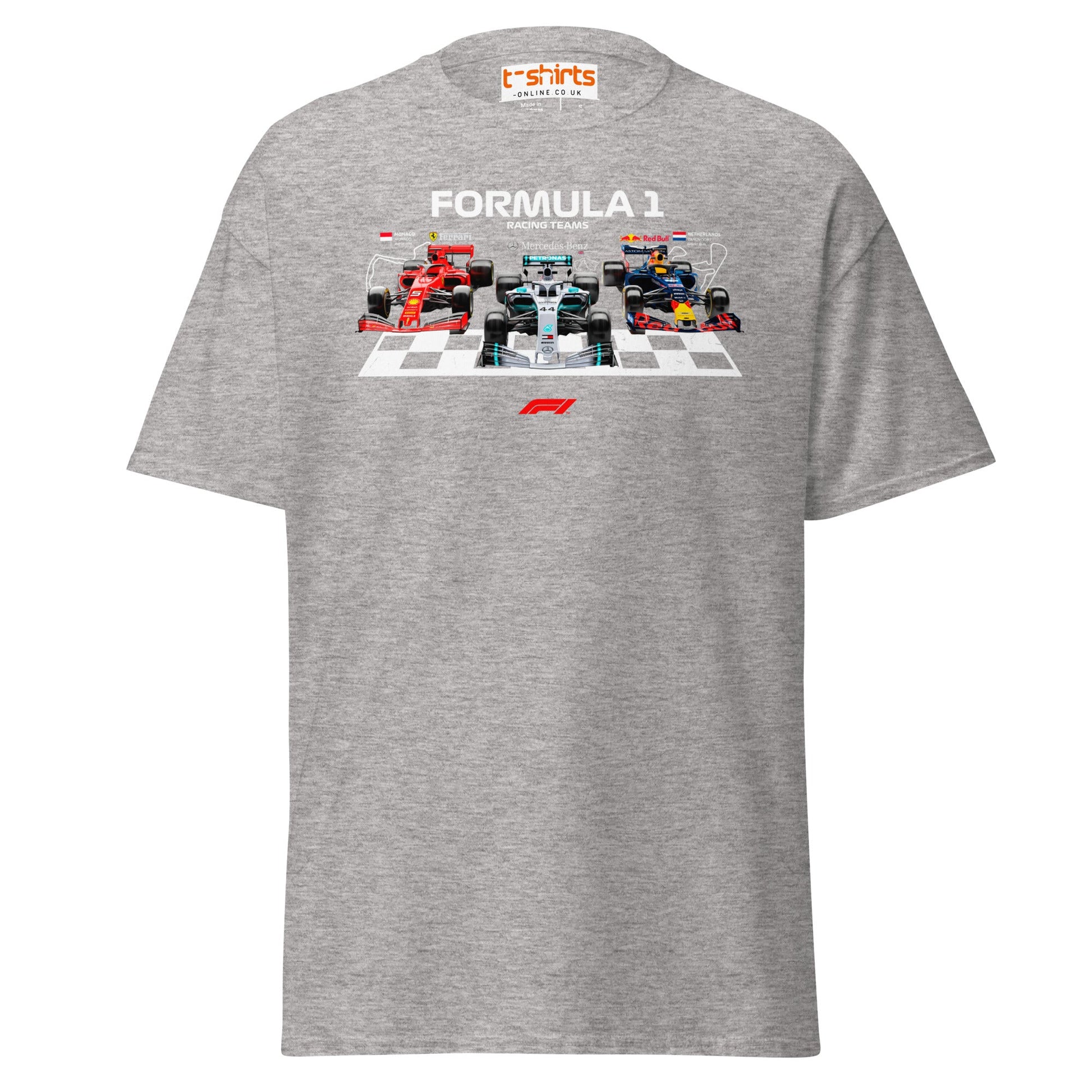 Formula 1 Racing Teams T-Shirt | F1 Fans Motorsport Tee - Sport Grey - T-Shirts Online