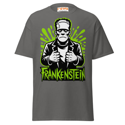 Frankenstein T-Shirt | Classic Monster Halloween Tee - Charcoal - T-Shirts Online