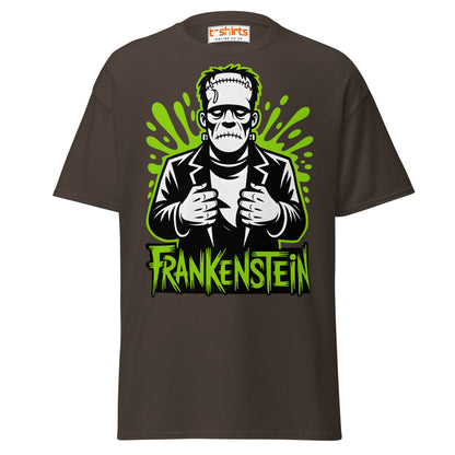Frankenstein T-Shirt | Classic Monster Halloween Tee - Dark Chocolate - T-Shirts Online