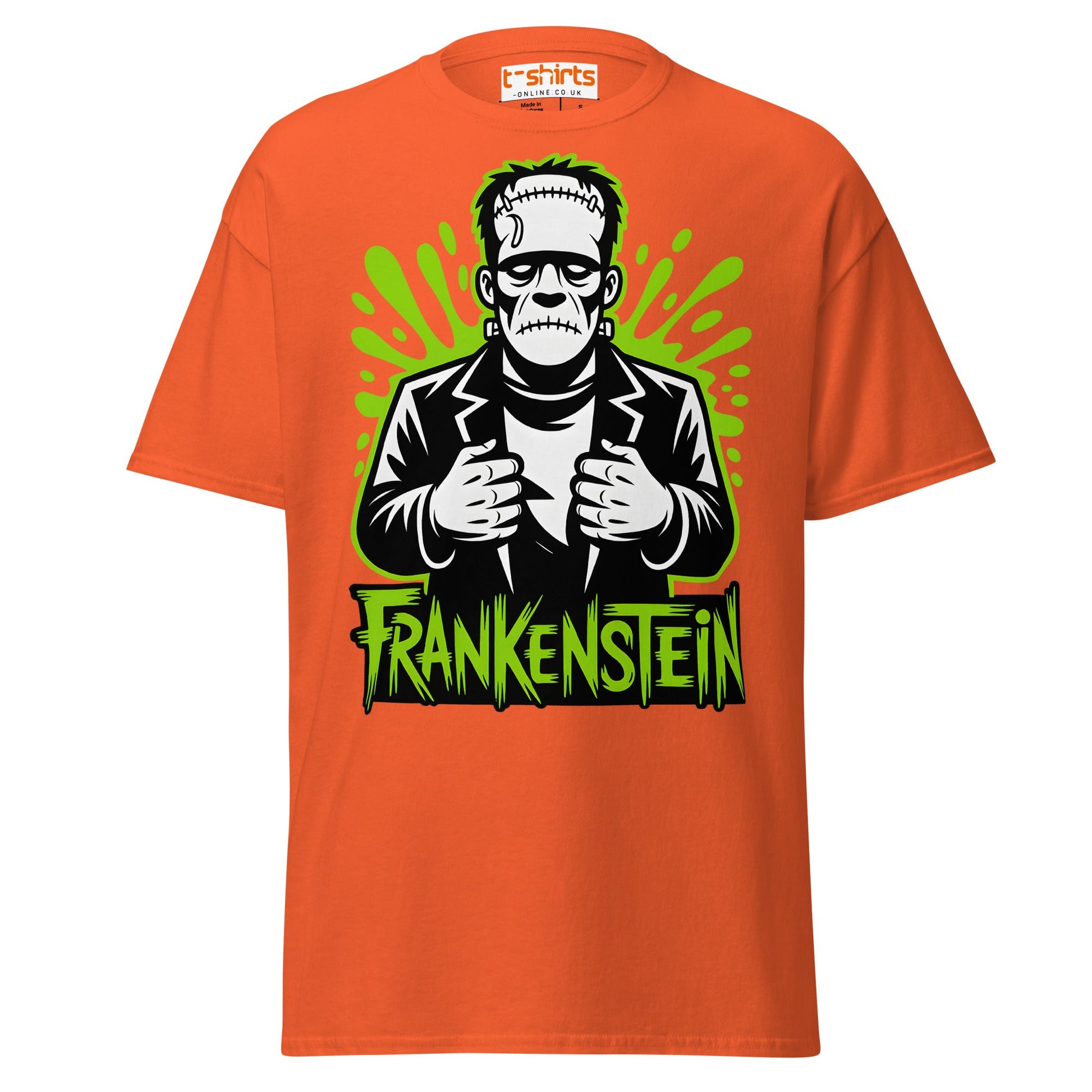 Frankenstein T-Shirt | Classic Monster Halloween Tee - Orange - T-Shirts Online