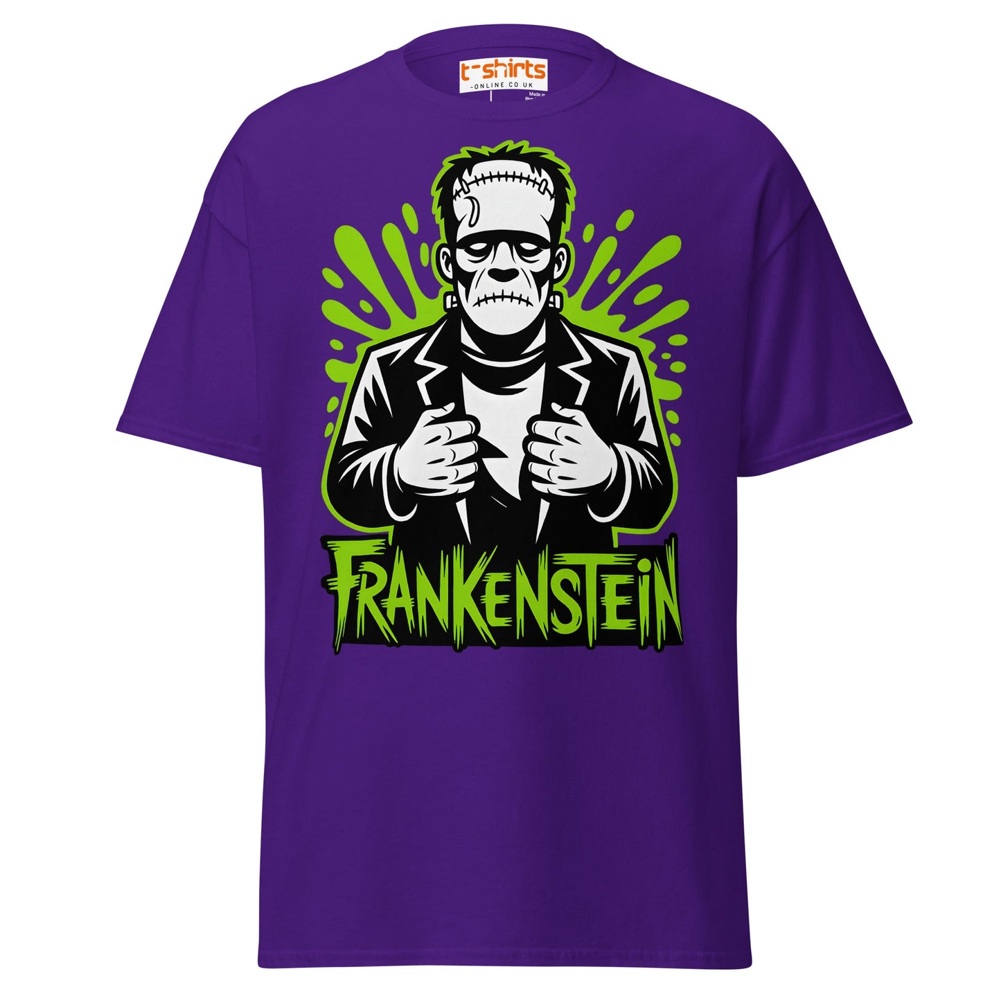 Frankenstein T-Shirt | Classic Monster Halloween Tee - Purple - T-Shirts Online