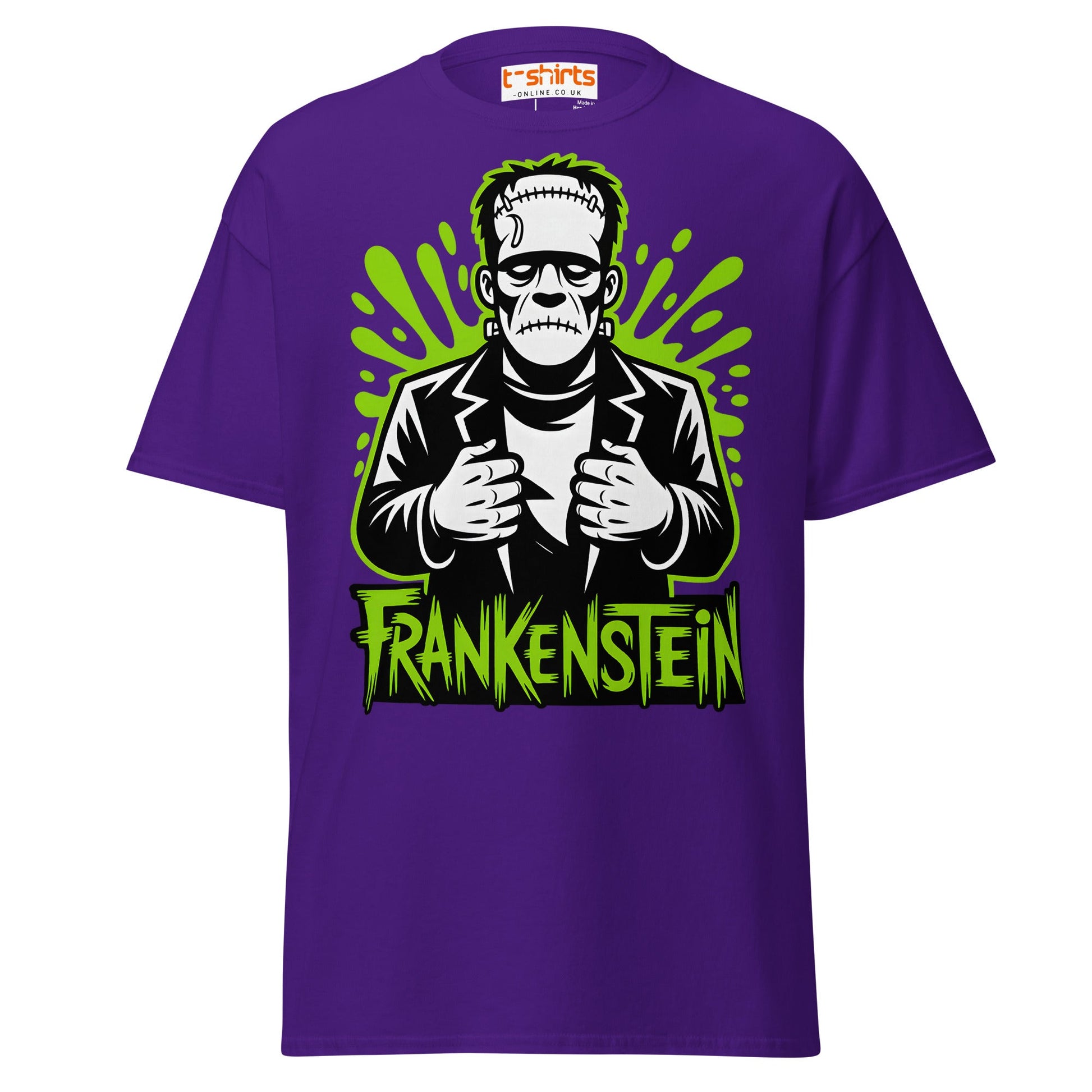 Frankenstein T-Shirt | Classic Monster Halloween Tee - Purple - T-Shirts Online