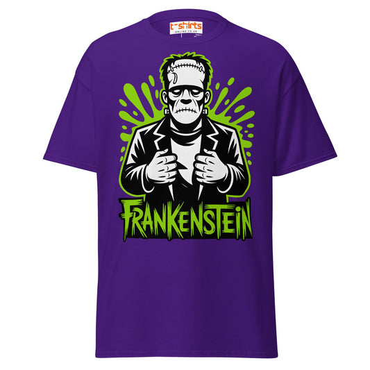 Frankenstein T-Shirt | Classic Monster Halloween Tee - Purple - T-Shirts Online